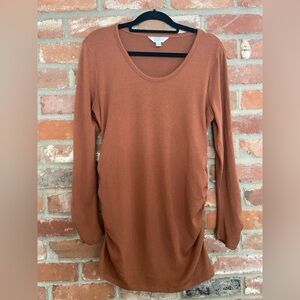 Women's Maternity Market and Spruce Alma Knit Brown Rust Long Sleeve Top Fall